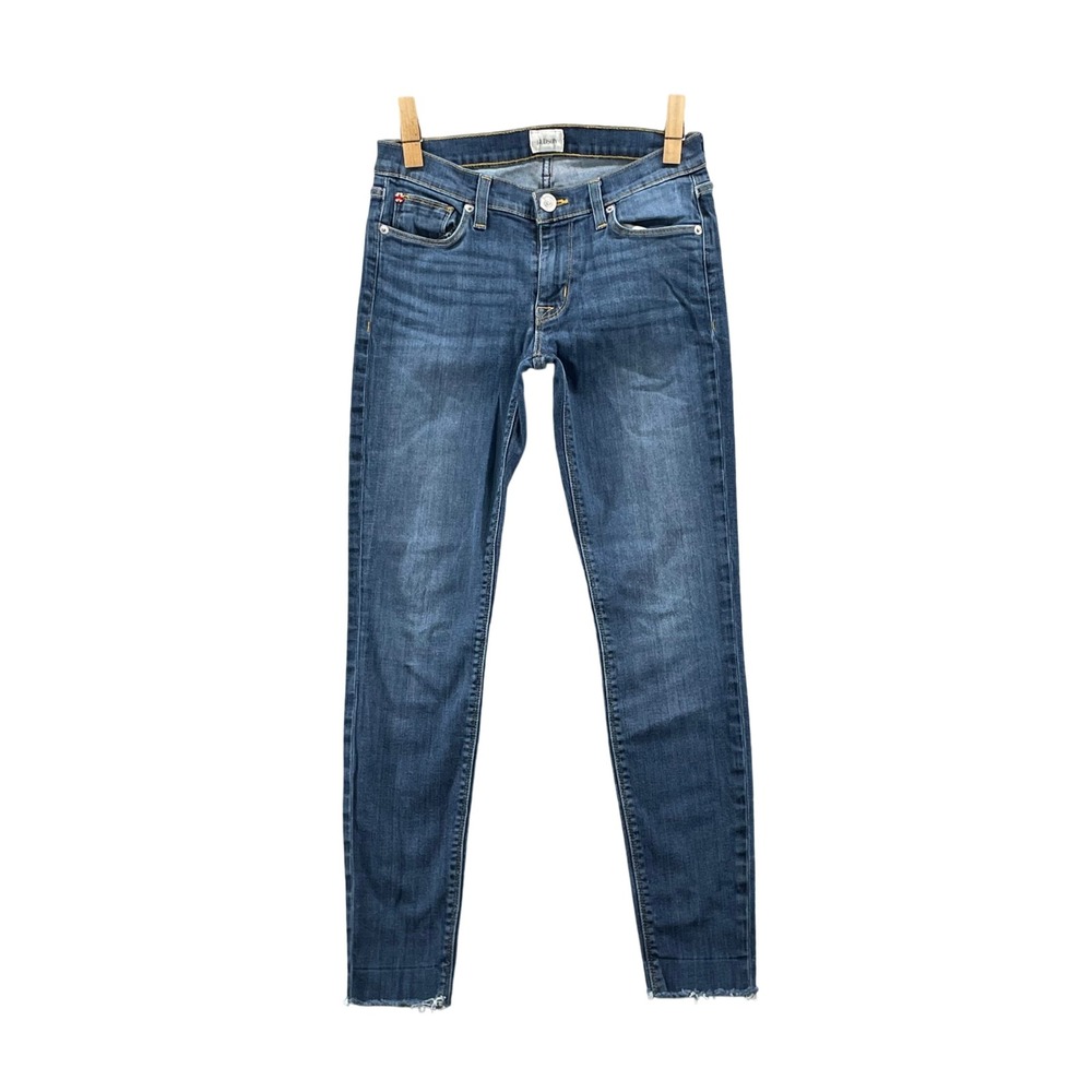 Hudson Skinny Jeans Womens 28 Blue Medium Wash Hem Classic  Low Rise Denim Pants